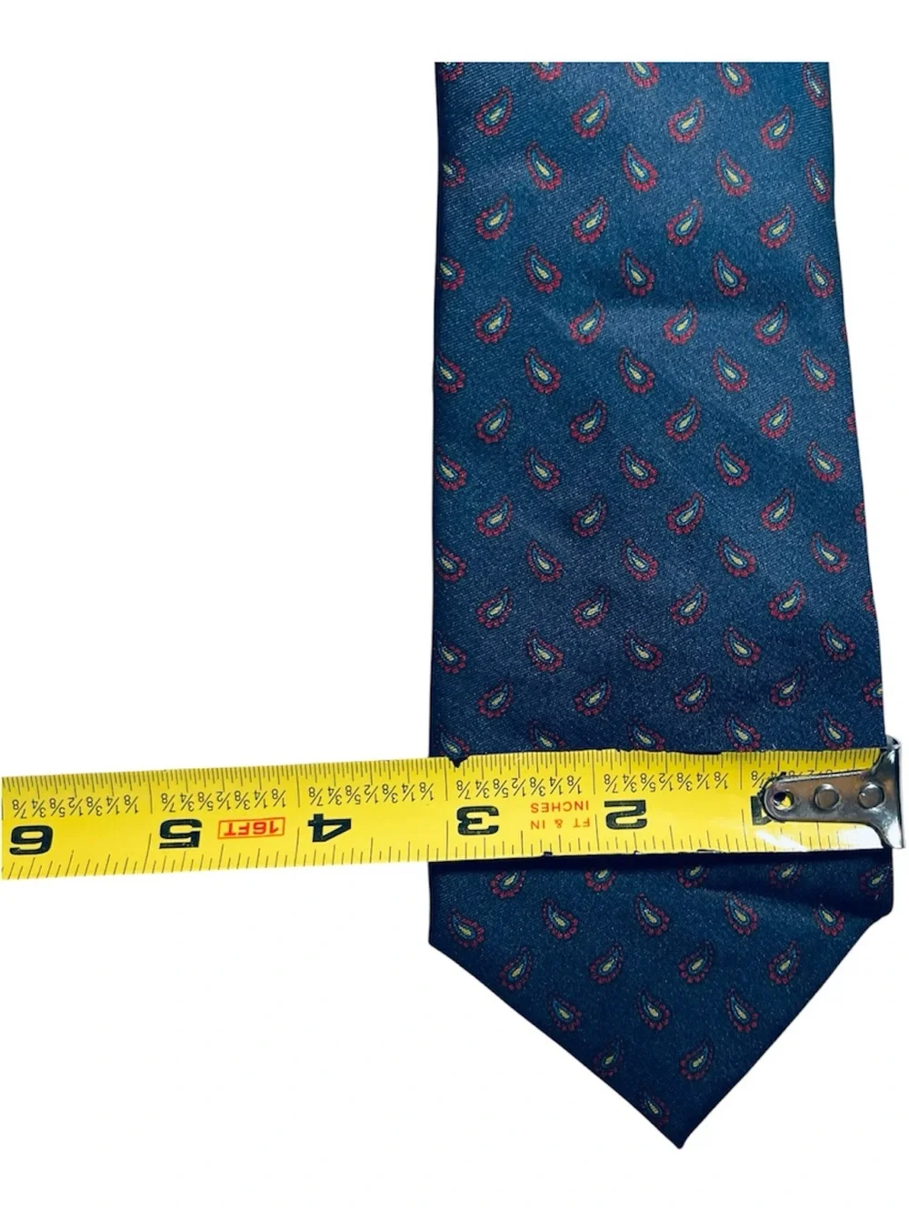 VTG Harrods Knightsbridge Silk Tie Paisley Navy Blue EVC England